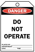 TAG DANGER -DO NOT OPERATE ( PKT 10) 